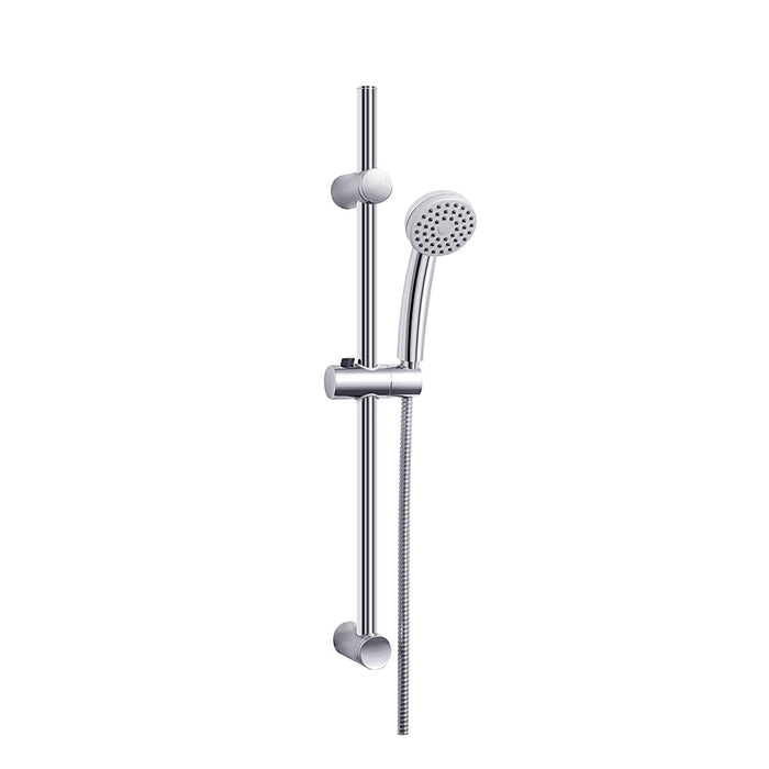 Chrome one function shower riser rail set with adjustable sliding bar, handheld shower head and 1.5 m stainless steel hose