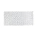 White PVC bath mat measuring 71 x 33 cm laid flat showing rectangular shape