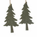 Pair of Green Trunk Xmas Tree Hanging Decorations