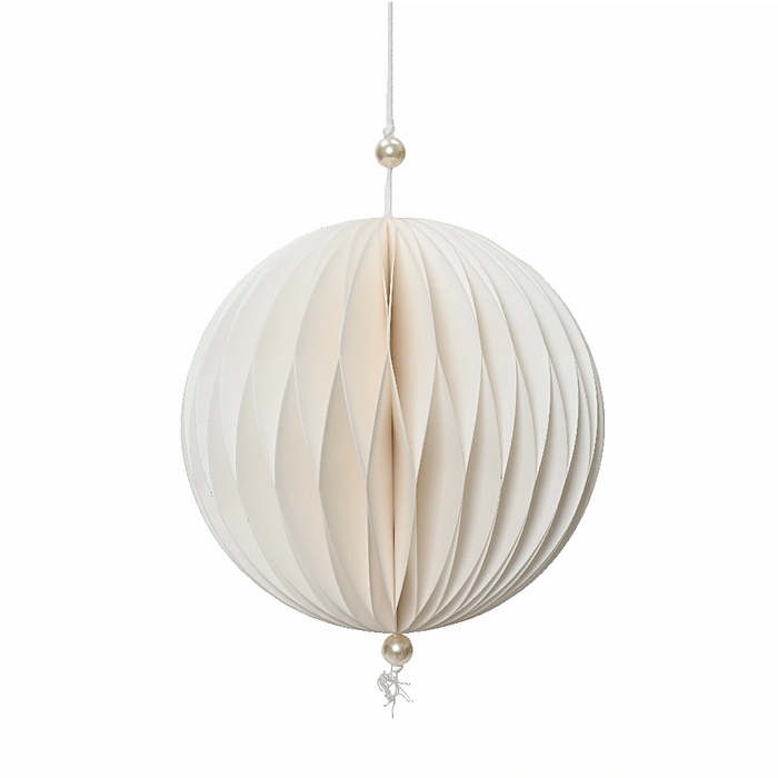 White Paper Bauble Hanging Decoration