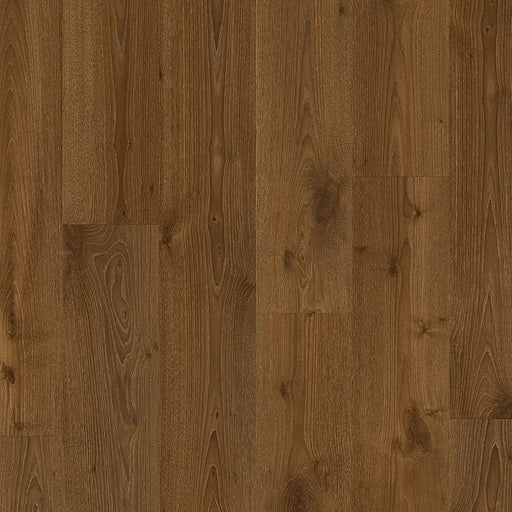 Close-up of Pergo Namsen Dark Lakeland LVT showing deep brown colouring and subtle wood grain.