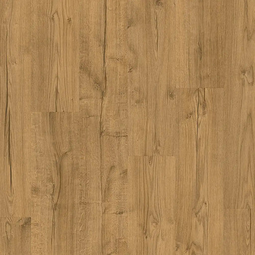 Close-up of Pergo Namsen Light Cabin LVT showing fine pale oak grain and subtle knots.