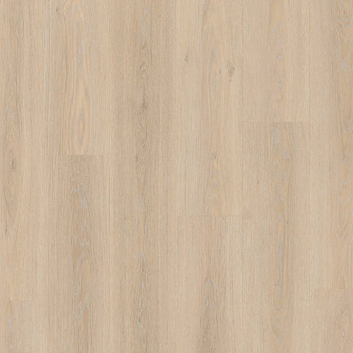 Detailed shot of Pergo Namsen White Norwegian LVT highlighting the fine, pale grain and smooth finish.