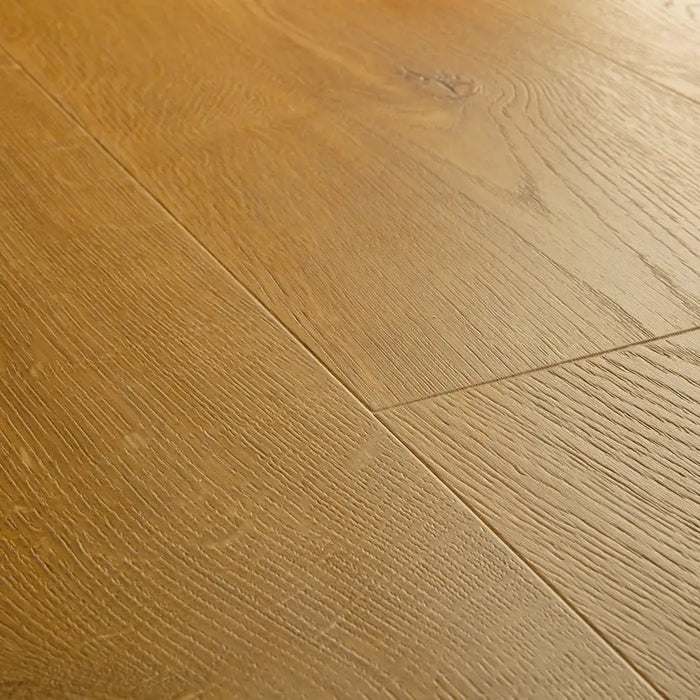 Close-up of Pergo Odense Dusk showing rich grey colouring, authentic wood pattern, and 4-way beveled edge detail.