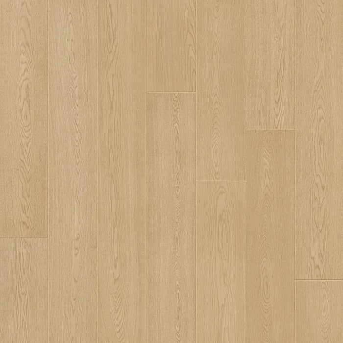 Close-up of Pergo Odense Malt showing deep wood grain detail and matte finish in a golden-brown tone with 4-way bevelled edges.