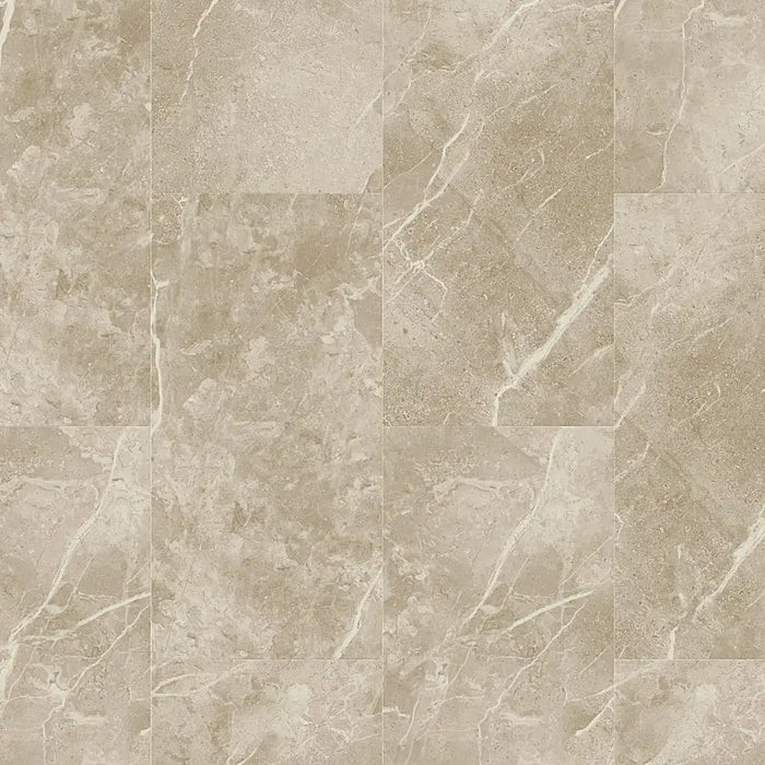 Detailed view of Grey Marble LVT tile surface with marble-like veining.