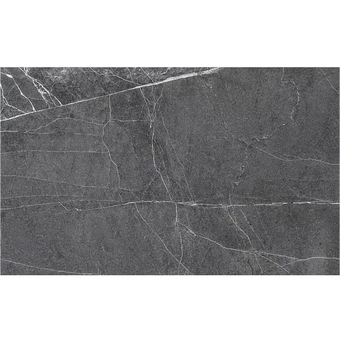 Detail of Persa Marengo 33.3x55 wall tile showing its smooth deep grey surface.