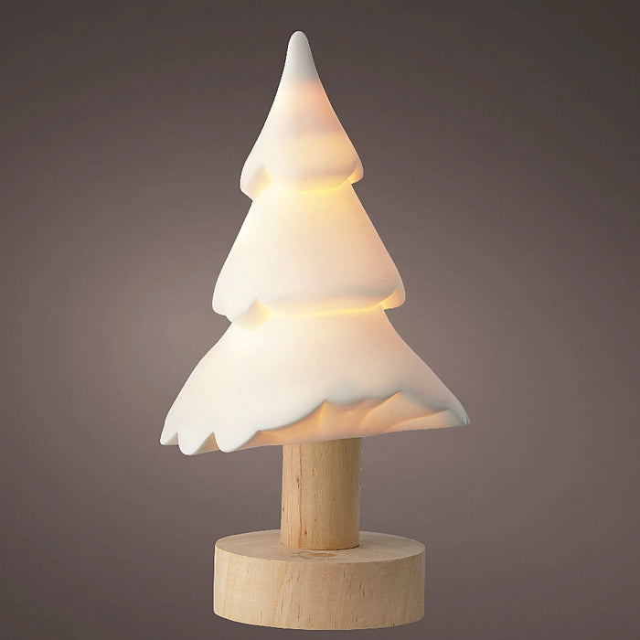 Porcelain Battery Operated Micro LED Christmas Tree Ornament