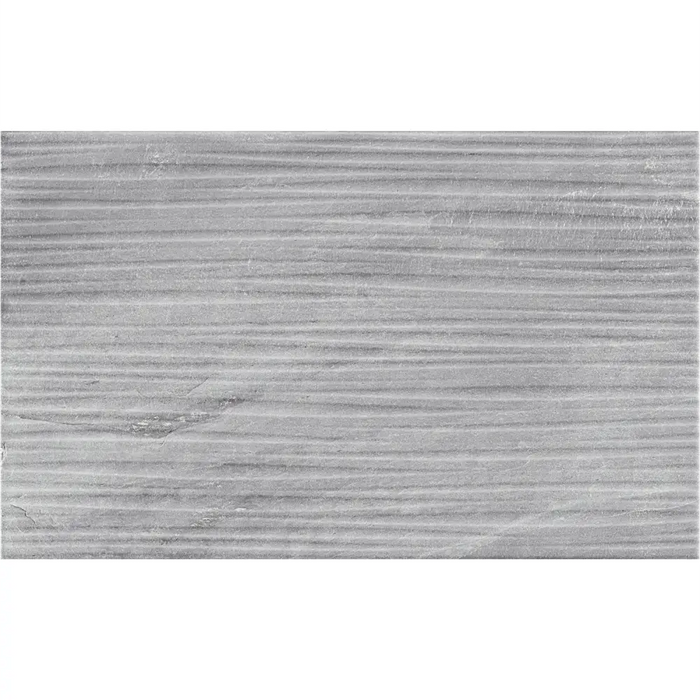 Detailed view of RLV Fred Gris wall tile showing its textured grey surface.