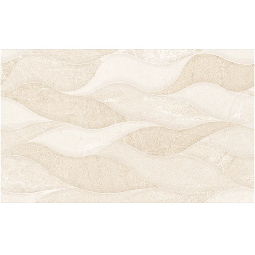 Close-up of RLV Persa Marfil 33.3x55 wall tile highlighting its soft marfil colour and delicate textured relief.