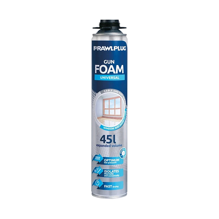 Rawlplug B3 polyurethane gun foam 750ml for sealing insulation and installation work