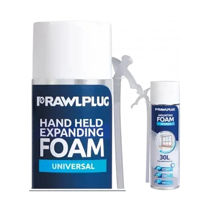 Rawlplug hand held polyurethane foam 500ml with hose applicator for sealing mounting and insulation