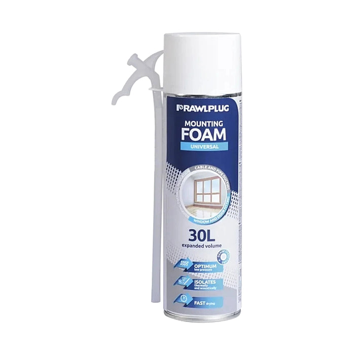 Rawlplug hand held polyurethane foam 500ml with hose applicator for sealing mounting and insulation