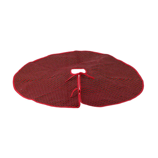 Close-up of Red Check Christmas Tree Blanket showing red check pattern and soft texture.