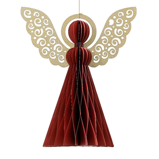 Red Paper Angel Hanging Christmas Decoration