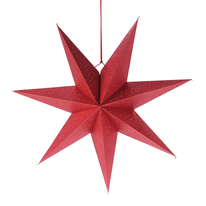 Red Paper Star Hanging Christmas Decoration