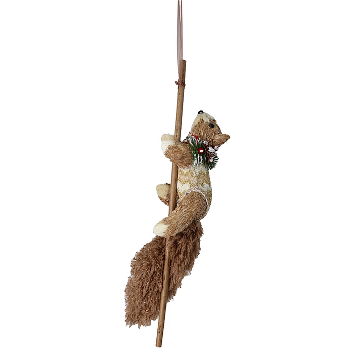 squirrel figure climbing a sturdy stick decoration