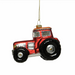 Red Tractor Glass Hanging Christmas Decoration