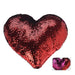 Red & Purple Colour Changing Sequin Heart Cushion