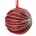 Red & White Striped Glitter Bauble