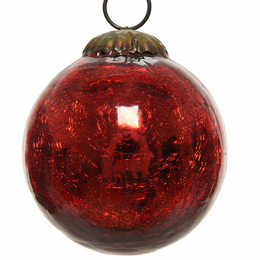 Red Crackle Glass Bauble