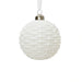 Round White Glitter Ornament Glass Hanging Decoration