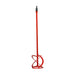 Rubi 100mm mortar mixer paddle with threaded shank and 3 blade head for cement and adhesive mixing
