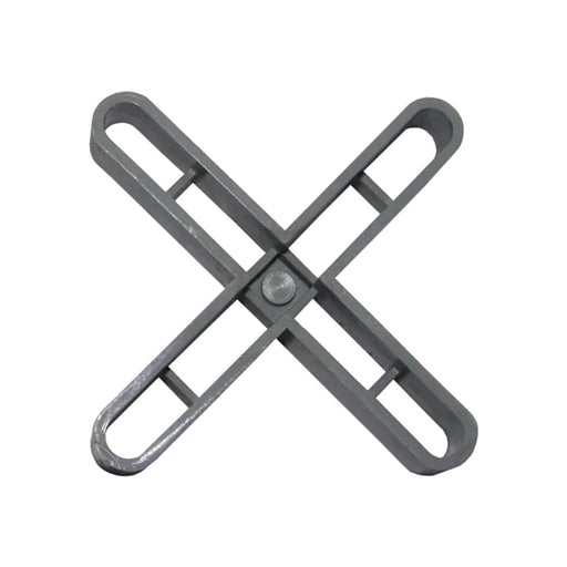 Close-up of Rubi 5mm tile spacers showing reinforced hollow design and smooth, burr-free edges.