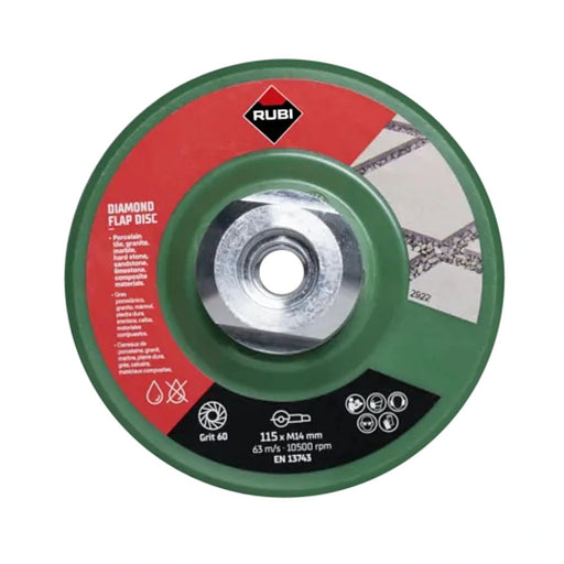 115mm laminated diamond flap disc with M14 thread for grinding ceramic and porcelain edges.