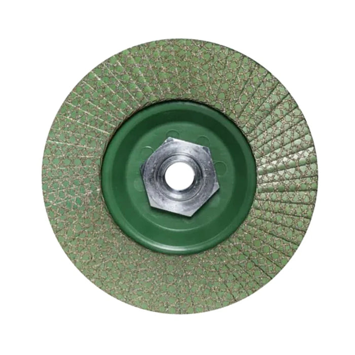 115mm laminated diamond flap disc with M14 thread for grinding ceramic and porcelain edges.