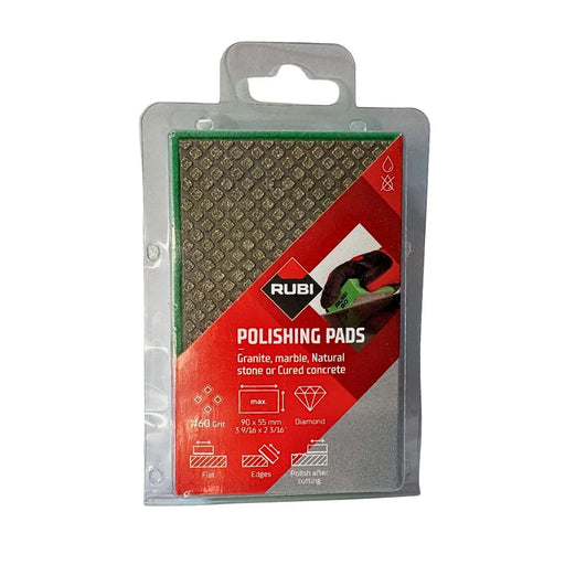 Diamond handpad for roughing stone or tile edges, semi-flexible design for comfort, 60 grit.