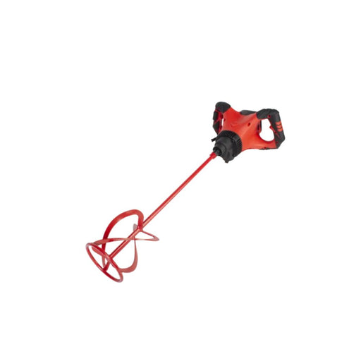 Rubimix-9 Supertorque Electric Mixer with double handle, high-torque motor, and 140mm mixing head, ideal for cement adhesives, resins, and paints.