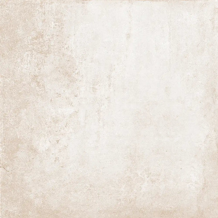 Close-up of Rue De Paris Beige porcelain tile highlighting its soft sheen and warm beige tone.