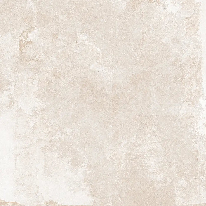 Close-up of Rue De Paris Beige porcelain tile highlighting its soft sheen and warm beige tone.