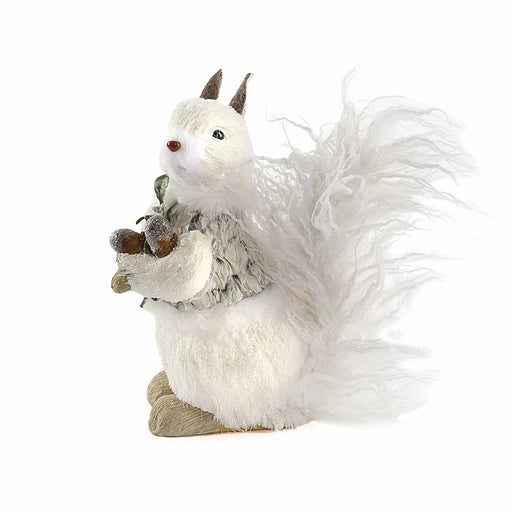 Sam the white squirrel holding acorns Christmas ornament