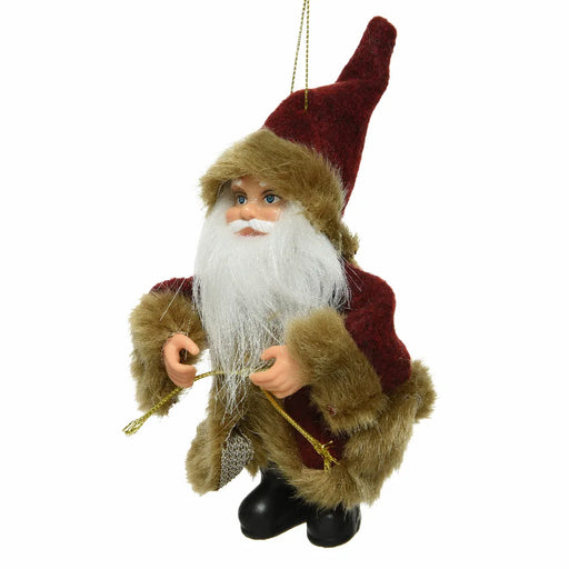 Hanging Santa figure with faux fur