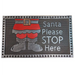 'Santa Please Stop Here' Rubber Mat