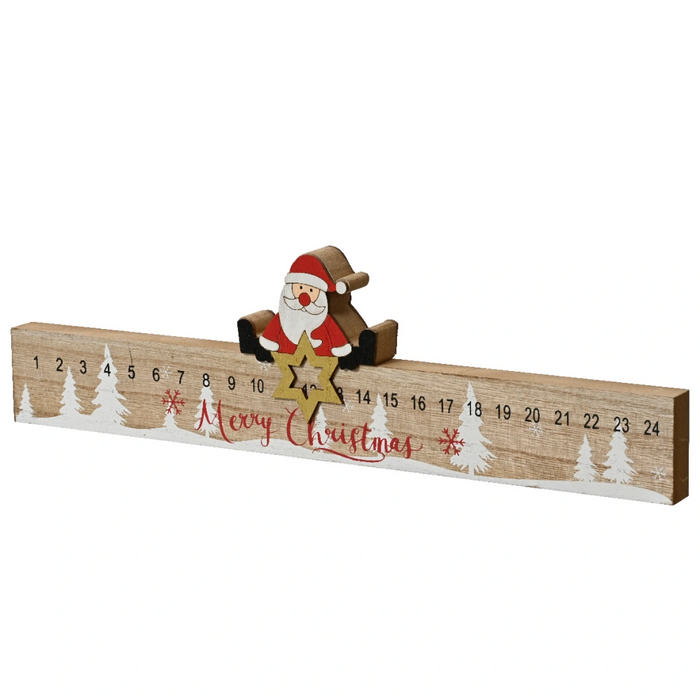 Santa & Star Wooden Advent Calendar