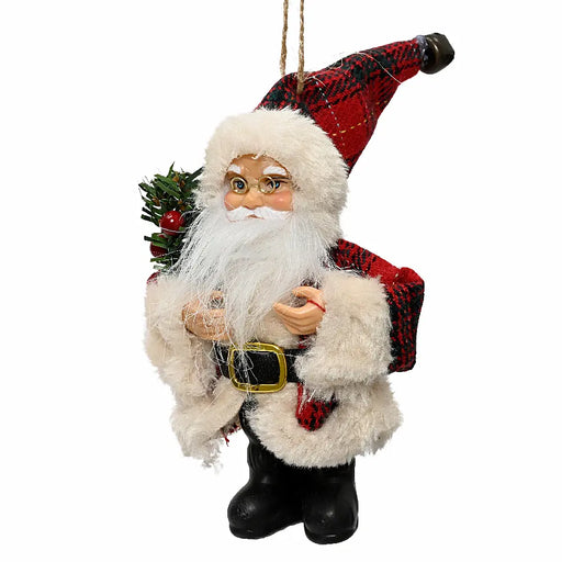 Santa with Chequered Hat Hanging Decoration