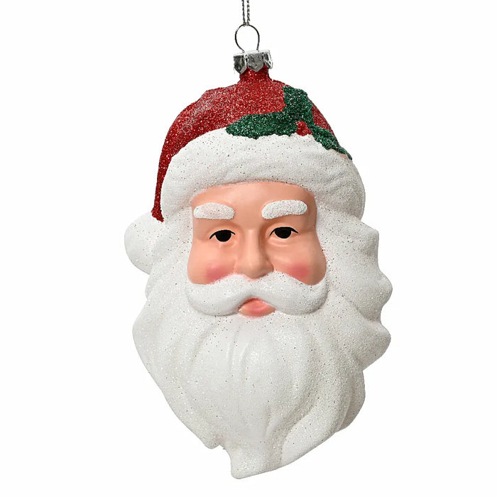 Santa with Red Glitter Hat Hanging Decoration