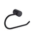 Close-up of Santorini Black Toilet Roll Holder showing matte finish and minimalist design.
