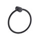 Close-up of Santorini Black Towel Ring showing matte finish and durable build.