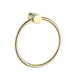 Close-up of Santorini Gold Towel Ring showing smooth metallic gold finish and solid design.