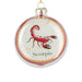 Close-up of Scorpio Zodiac Christmas bauble showing detailed Scorpio symbol and glossy finish