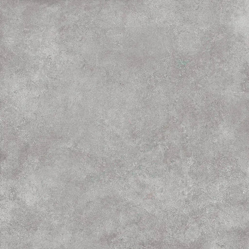 Close-up of Sena Gris porcelain tile showcasing its even tone and smooth matt texture.