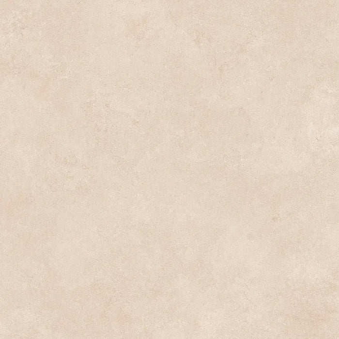 Close-up of Sena Marfil porcelain tile highlighting its soft beige hue and smooth surface.