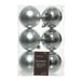 Silver 8cm Shatterproof Christmas Baubles 6 Pack