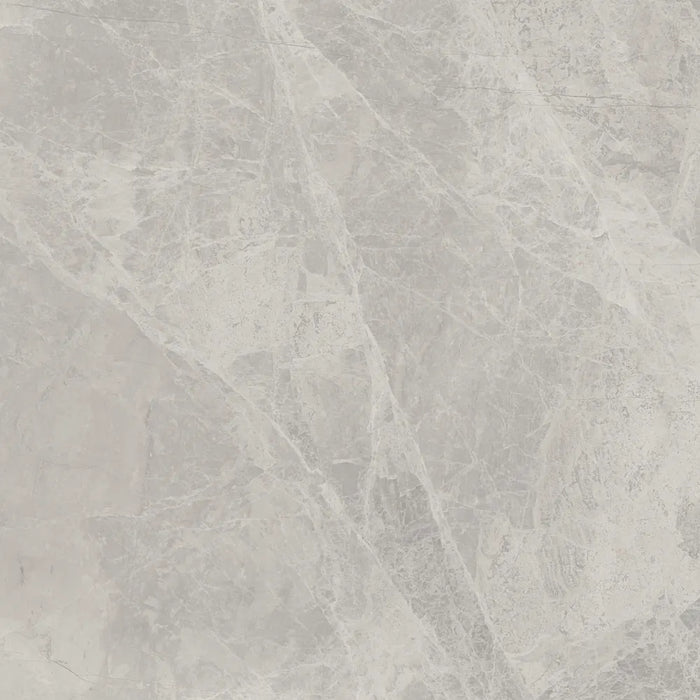 Close-up view of Silver Pearl Matt Porcelain tile, showing its smooth matt finish and subtle marble veining.