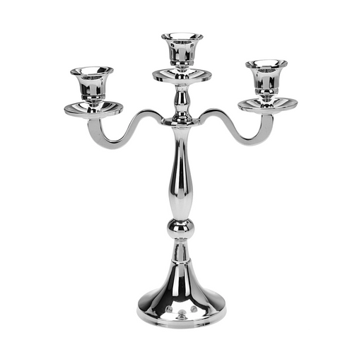 Silver Three Candle Stick Holder