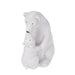 Close-up of Sitting Polar Bear With Cub Ornament showing detailed fur and cub nestled beside the parent bear.